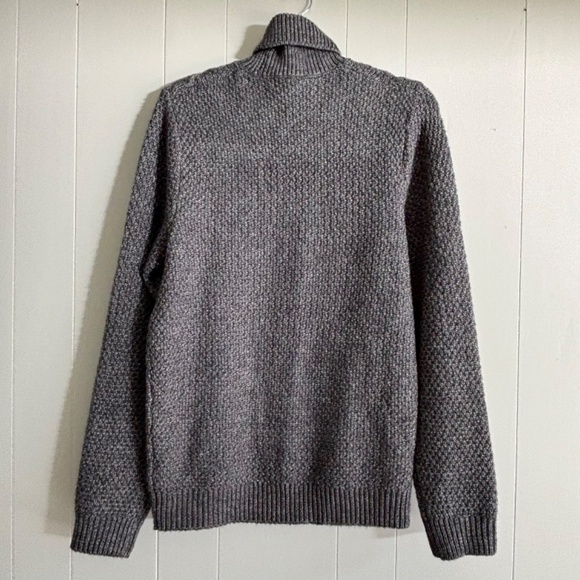 Marks and Spencer men's wool blend grey cable knit fishermen's sweater size M - Picture 2 of 11